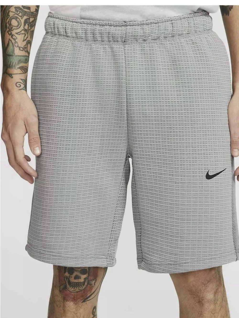 Nike Light Gray Waffle Knit Athletic Shorts